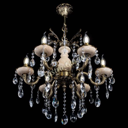 Люстра бронзовая Алфея №6 с камнем шар в Санкт-Петербурге Гусь Хрустальный