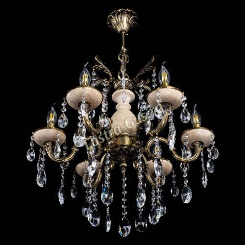 Люстра Алфея №6 с камнем журавлик в Санкт-Петербурге Гусь Хрустальный