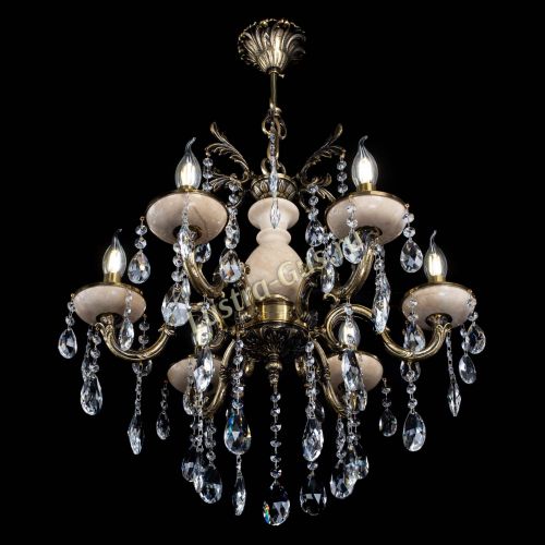 Люстра Алфея №6 с камнем журавлик в Санкт-Петербурге Гусь Хрустальный