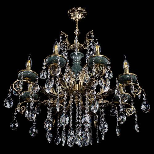 Люстра бронзовая Алфея Малахит №8 баден в Санкт-Петербурге Гусь Хрустальный