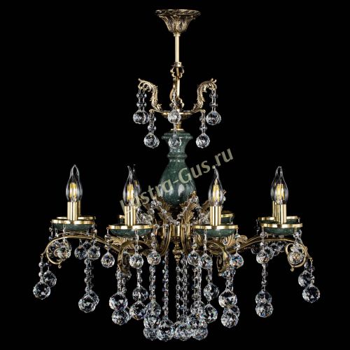Люстра бронзовая Алфея Малахит №8 шар в Санкт-Петербурге Гусь Хрустальный