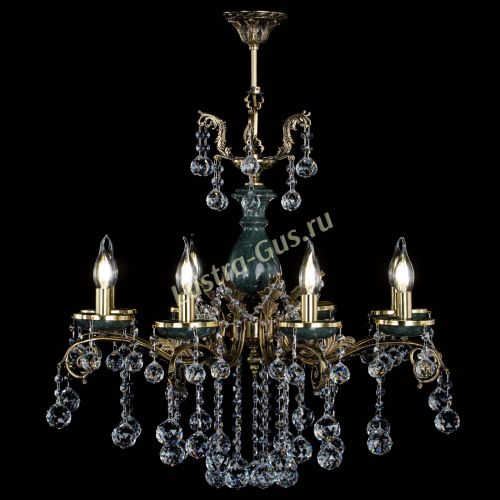 Люстра бронзовая Алфея Малахит №8 шар в Санкт-Петербурге Гусь Хрустальный