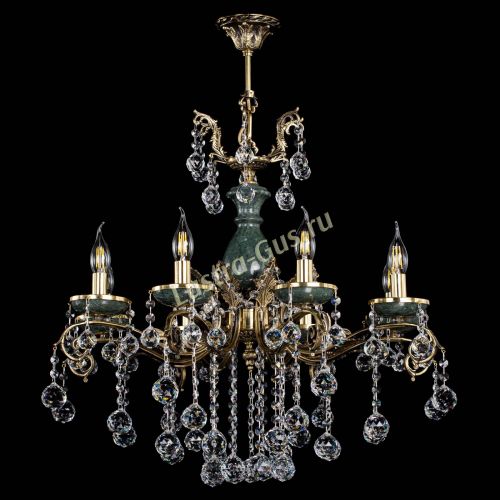 Люстра бронзовая Алфея Малахит №8 шар в Санкт-Петербурге Гусь Хрустальный