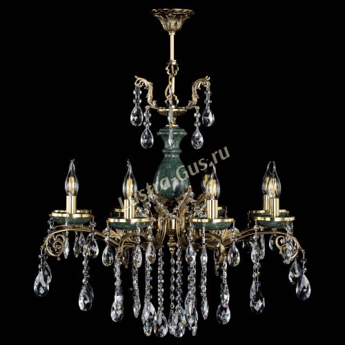 Люстра бронзовая Алфея Малахит №8 журавлик в Санкт-Петербурге Гусь Хрустальный