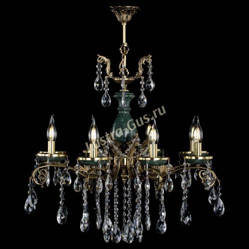 Люстра бронзовая Алфея Малахит №8 журавлик в Санкт-Петербурге Гусь Хрустальный