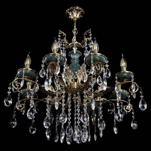 Люстра бронзовая Алфея Малахит №8 журавлик в Санкт-Петербурге Гусь Хрустальный