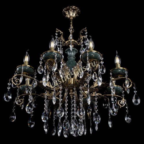 Люстра бронзовая Алфея Малахит №8 журавлик в Санкт-Петербурге Гусь Хрустальный