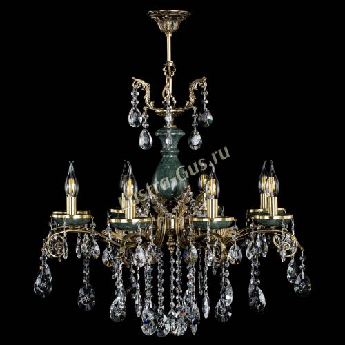 Люстра бронзовая Алфея Малахит №8 звездочка в Санкт-Петербурге Гусь Хрустальный