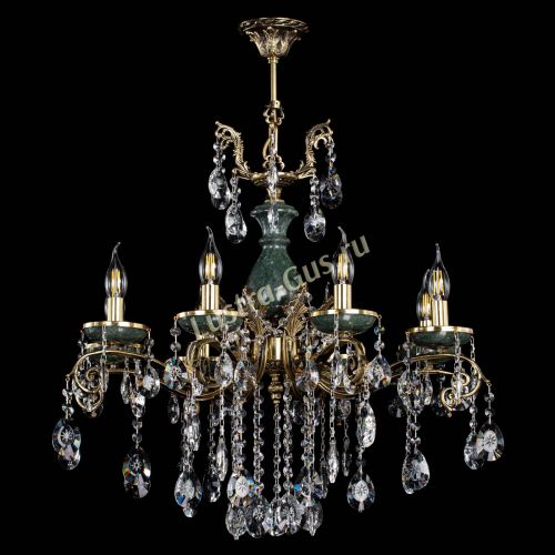 Люстра бронзовая Алфея Малахит №8 звездочка в Санкт-Петербурге Гусь Хрустальный