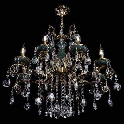 Люстра бронзовая Алфея Малахит №8 звездочка в Санкт-Петербурге Гусь Хрустальный