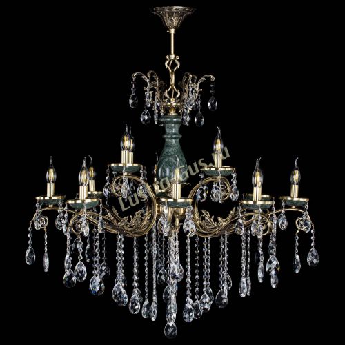 Люстра бронзовая Алфея Малахит №12 баден в Санкт-Петербурге Гусь Хрустальный