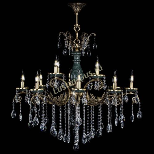 Люстра бронзовая Алфея Малахит №12 баден в Санкт-Петербурге Гусь Хрустальный