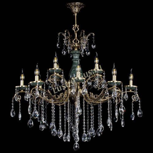 Люстра бронзовая Алфея Малахит №12 баден в Санкт-Петербурге Гусь Хрустальный