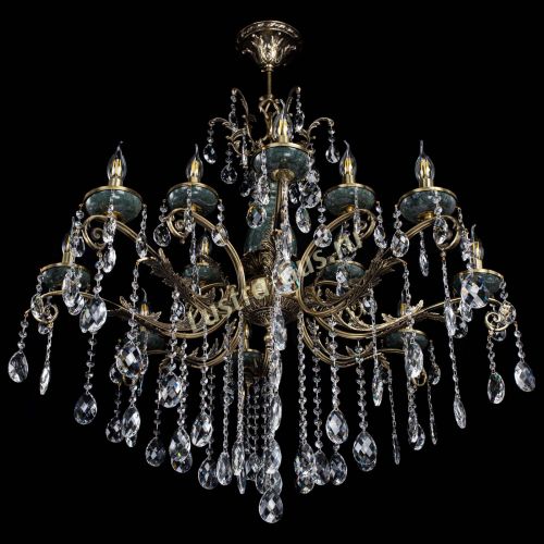 Люстра бронзовая Алфея Малахит №12 баден в Санкт-Петербурге Гусь Хрустальный