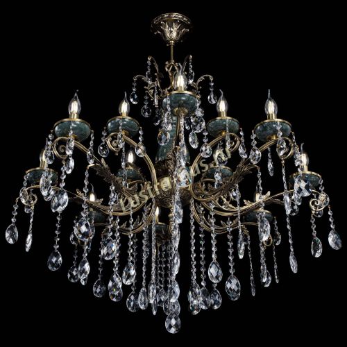 Люстра бронзовая Алфея Малахит №12 баден в Санкт-Петербурге Гусь Хрустальный