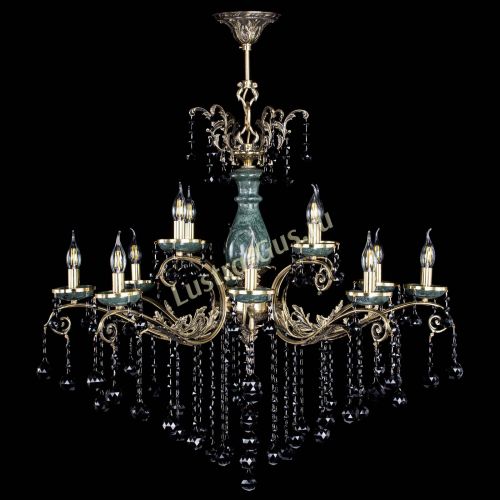Люстра бронзовая Алфея Малахит №12 шар черная в Санкт-Петербурге Гусь Хрустальный