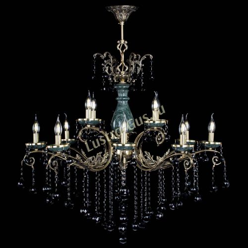 Люстра бронзовая Алфея Малахит №12 шар черная в Санкт-Петербурге Гусь Хрустальный