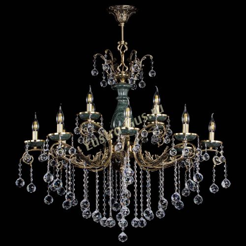 Люстра бронзовая Алфея Малахит №12 шар в Санкт-Петербурге Гусь Хрустальный