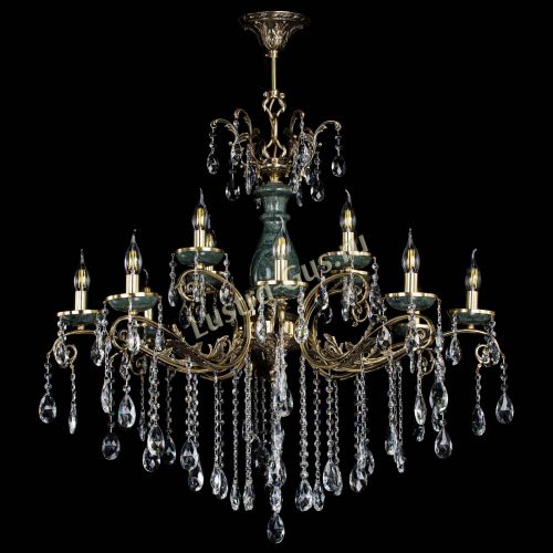 Люстра бронзовая Алфея Малахит №12 журавлик в Санкт-Петербурге Гусь Хрустальный