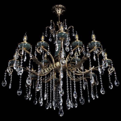 Люстра бронзовая Алфея Малахит №12 журавлик в Санкт-Петербурге Гусь Хрустальный