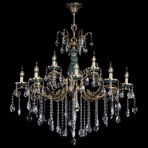 Люстра бронзовая Алфея Малахит №12 звездочка в Санкт-Петербурге Гусь Хрустальный