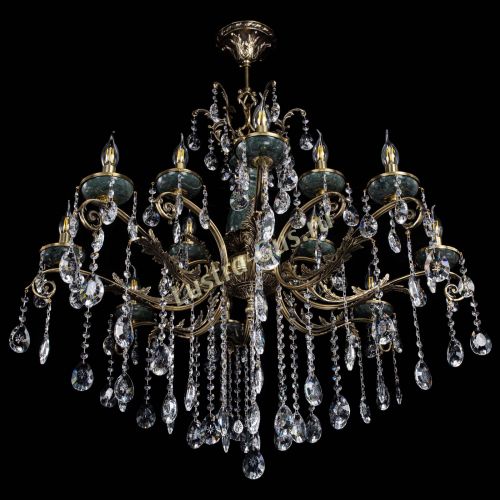 Люстра бронзовая Алфея Малахит №12 звездочка в Санкт-Петербурге Гусь Хрустальный