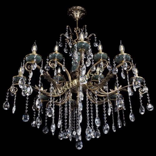 Люстра бронзовая Алфея Малахит №12 звездочка в Санкт-Петербурге Гусь Хрустальный