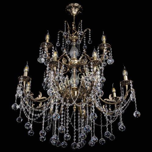 Люстра бронзовая Кассандра Алфея №12 шар в Санкт-Петербурге Гусь Хрустальный