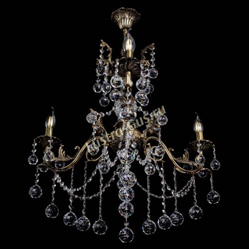 Люстра бронзовая Кассандра Алфея №3/1 шар в Санкт-Петербурге Гусь Хрустальный