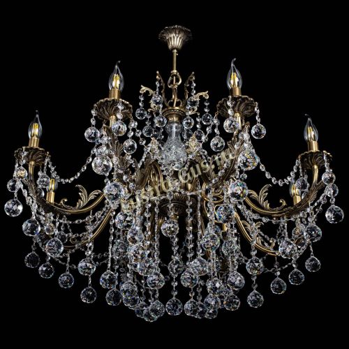 Люстра бронзовая Кассандра Алфея №8/1 шар в Санкт-Петербурге Гусь Хрустальный