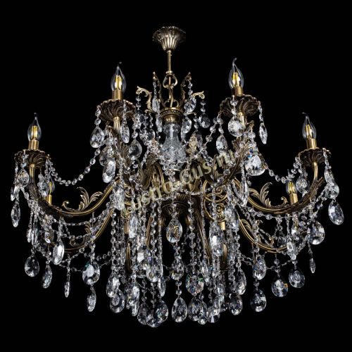 Люстра бронзовая Кассандра Алфея №8/1 звездочка в Санкт-Петербурге Гусь Хрустальный