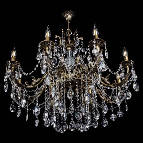 Люстра бронзовая Кассандра Алфея №8/1 звездочка в Санкт-Петербурге Гусь Хрустальный