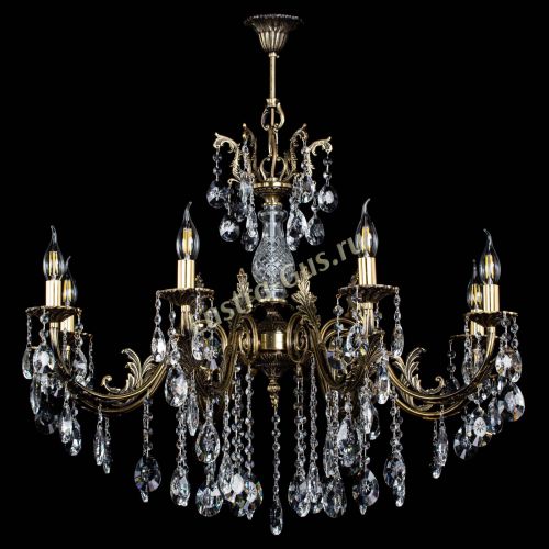 Люстра бронзовая Кассандра Алфея №8/2 звездочка в Санкт-Петербурге Гусь Хрустальный