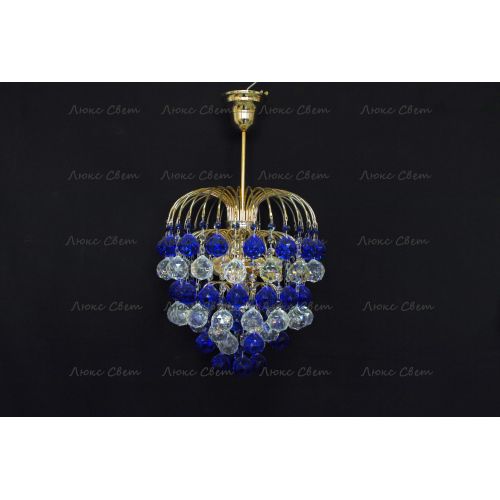 Люстра Хрустальные брызги шар-40 синяя в Санкт-Петербурге