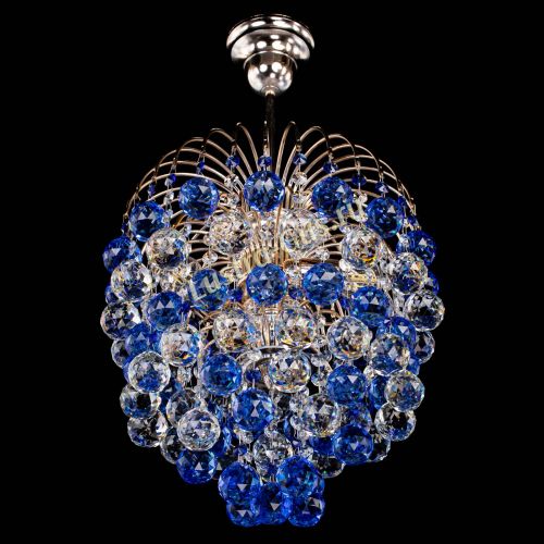 Люстра Хрустальные брызги шар 40 мм синяя в Санкт-Петербурге Гусь Хрустальный