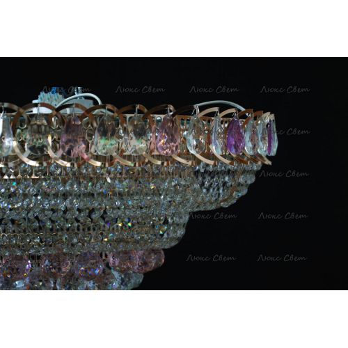 Люстра Кольцо пирамида шар 40 мм розовая в Санкт-Петербурге Гусь Хрустальный
